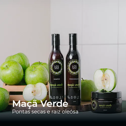 Maça verde - Pontas secas e raízes oleosas